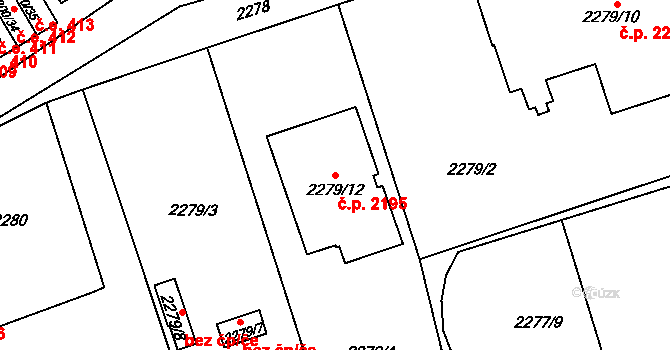 Horní Litvínov 2195, Litvínov na parcele st. 2279/12 v KÚ Horní Litvínov, Katastrální mapa