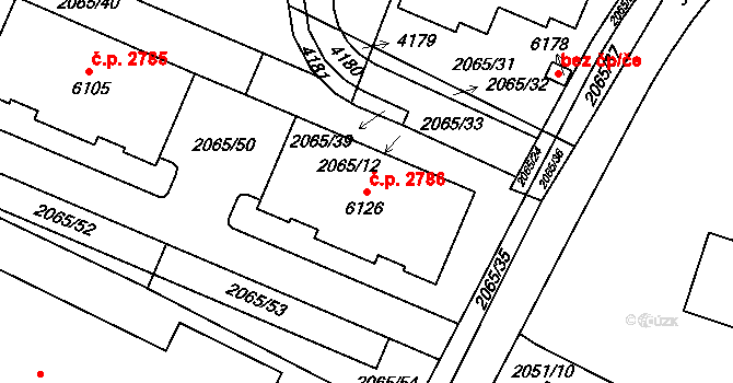Rakovník II 2786, Rakovník na parcele st. 6126 v KÚ Rakovník, Katastrální mapa