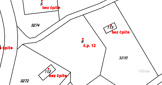 Prorubky 12, Liberk na parcele st. 6 v KÚ Prorubky, Katastrální mapa