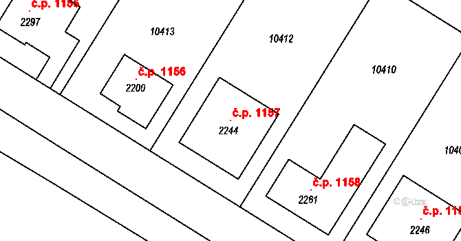 Hrušovany nad Jevišovkou 1157 na parcele st. 2244 v KÚ Hrušovany nad Jevišovkou, Katastrální mapa
