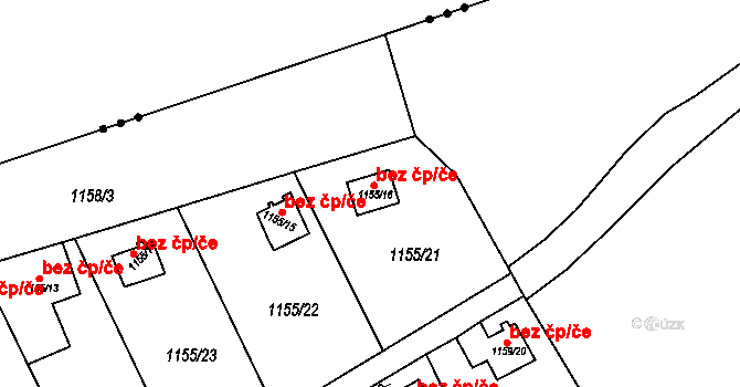 Bystřany 103669337 na parcele st. 1155/16 v KÚ Bystřany, Katastrální mapa