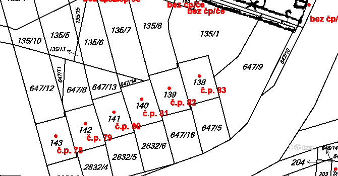 Korolupy 82 na parcele st. 139 v KÚ Korolupy, Katastrální mapa