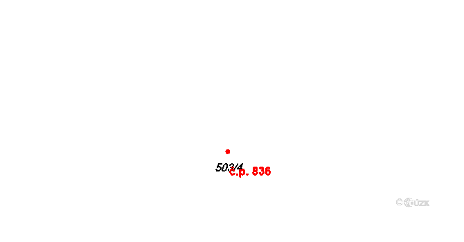 Bělá pod Bezdězem 836 na parcele st. 503/4 v KÚ Bělá pod Bezdězem, Katastrální mapa