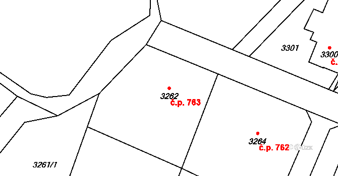 Poruba 763, Orlová na parcele st. 3262 v KÚ Poruba u Orlové, Katastrální mapa