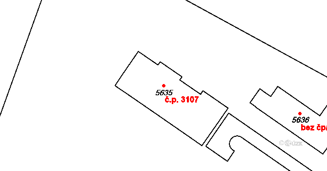 Dvůr Králové nad Labem 3107 na parcele st. 5635 v KÚ Dvůr Králové nad Labem, Katastrální mapa