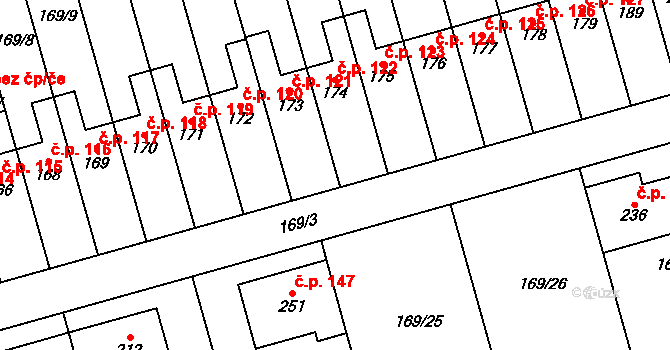 Heroltice 122, Hoštice-Heroltice na parcele st. 174 v KÚ Heroltice, Katastrální mapa