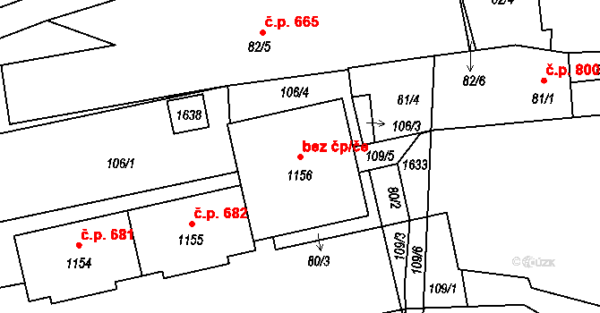 Blovice 39993337 na parcele st. 1156 v KÚ Blovice, Katastrální mapa