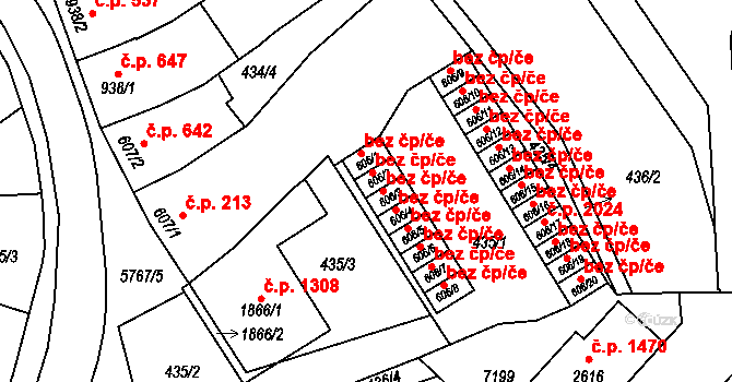 Kojetín 43834337 na parcele st. 606/2 v KÚ Kojetín, Katastrální mapa