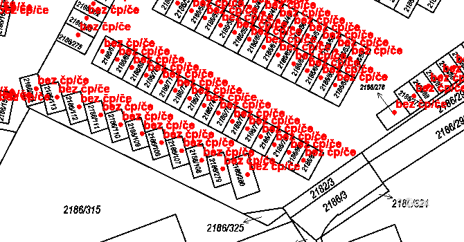 Dobruška 44262337 na parcele st. 2186/76 v KÚ Dobruška, Katastrální mapa