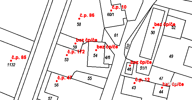 Jablůnka 45622337 na parcele st. 54 v KÚ Jablůnka, Katastrální mapa