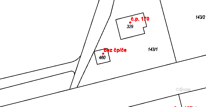 Červené Janovice 48133337 na parcele st. 460 v KÚ Červené Janovice, Katastrální mapa