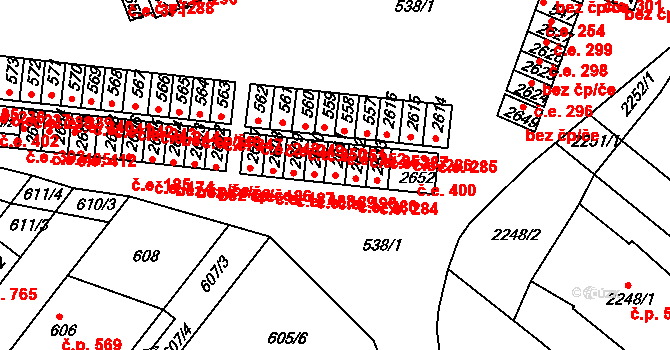 Veverská Bítýška 190 na parcele st. 2611 v KÚ Veverská Bítýška, Katastrální mapa