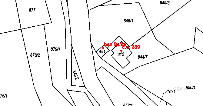 Malá Skála 49302337 na parcele st. 461 v KÚ Mukařov u Jablonce nad Nisou, Katastrální mapa