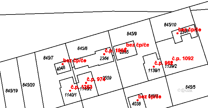 Humpolec 1868 na parcele st. 2364 v KÚ Humpolec, Katastrální mapa