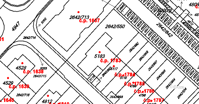 Kuřim 1783 na parcele st. 5183 v KÚ Kuřim, Katastrální mapa