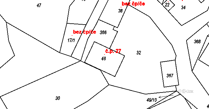 Opatovice 27, Světlá nad Sázavou na parcele st. 48 v KÚ Opatovice u Světlé nad Sázavou, Katastrální mapa