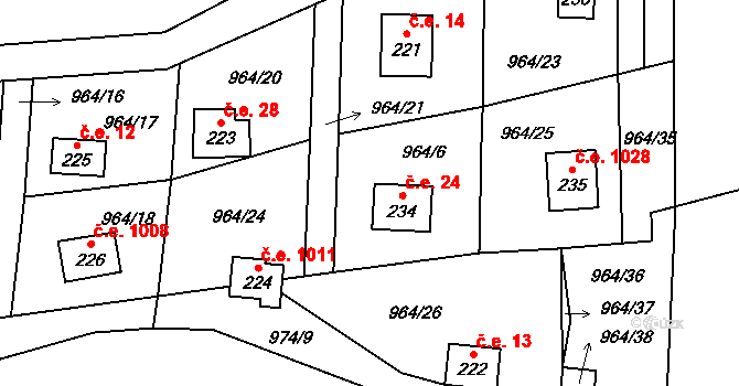 Stará Huť 24, Petrovice II, Katastrální mapa