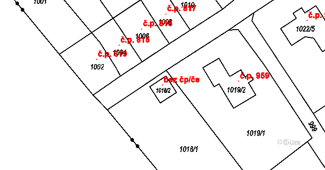 Šluknov 115527338 na parcele st. 1018/2 v KÚ Šluknov, Katastrální mapa