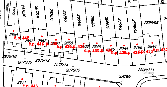 Dolní Předměstí 437, Polička na parcele st. 3403 v KÚ Polička, Katastrální mapa