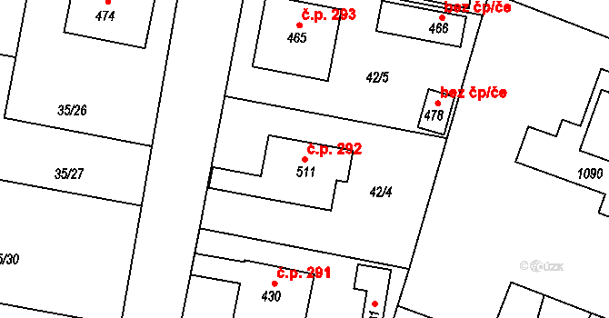 Čimelice 292 na parcele st. 511 v KÚ Čimelice, Katastrální mapa