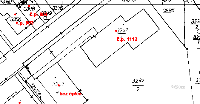 Poděbrady III 1113, Poděbrady na parcele st. 3247/3 v KÚ Poděbrady, Katastrální mapa