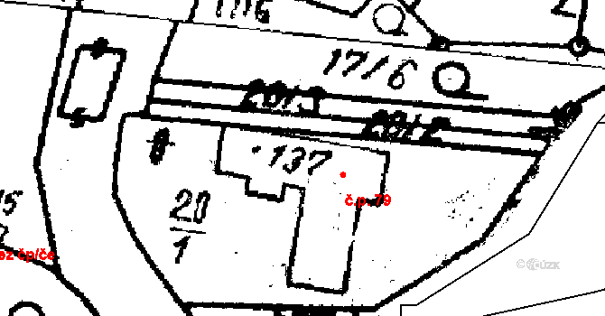 Čechočovice 79 na parcele st. 137 v KÚ Čechočovice, Katastrální mapa