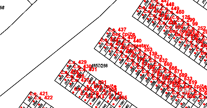 Veselí nad Moravou 434 na parcele st. 2703 v KÚ Veselí-Předměstí, Katastrální mapa