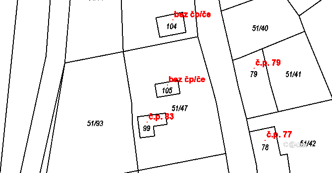 Vacov 39926338 na parcele st. 105 v KÚ Rohanov, Katastrální mapa