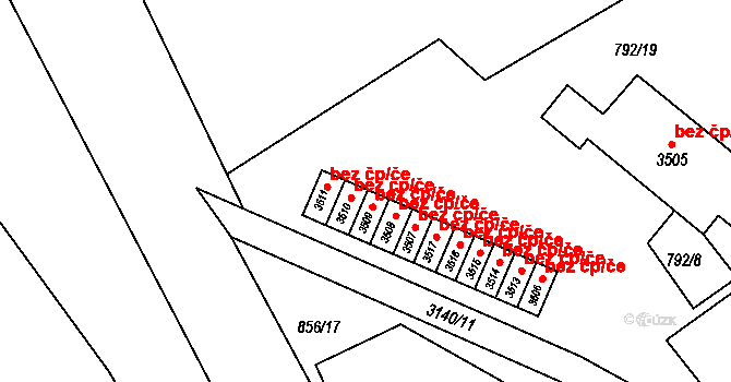 Ostravice 40347338 na parcele st. 3510 v KÚ Staré Hamry 2, Katastrální mapa