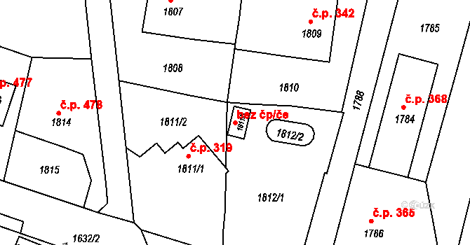 Liberec 40816338 na parcele st. 1811/3 v KÚ Ruprechtice, Katastrální mapa