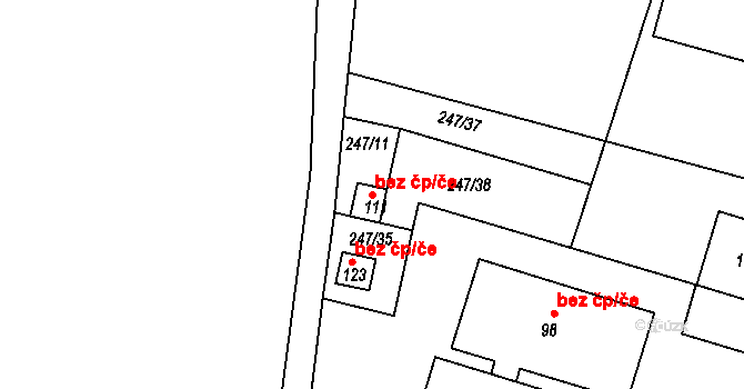 Hradec Králové 41881338 na parcele st. 111 v KÚ Piletice, Katastrální mapa