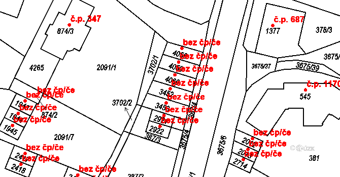 Lanškroun 43194338 na parcele st. 3452 v KÚ Lanškroun, Katastrální mapa