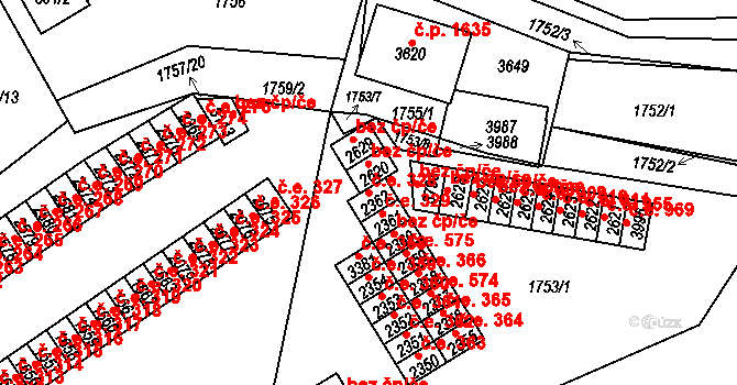 Hlinsko 328 na parcele st. 2362 v KÚ Hlinsko v Čechách, Katastrální mapa