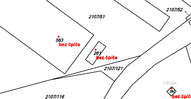 Uhřice 47939338 na parcele st. 261 v KÚ Uhřice u Kyjova, Katastrální mapa