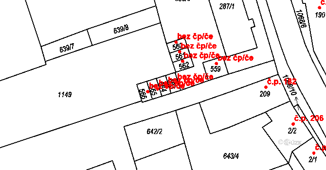 Hrochův Týnec 49125338 na parcele st. 564 v KÚ Hrochův Týnec, Katastrální mapa