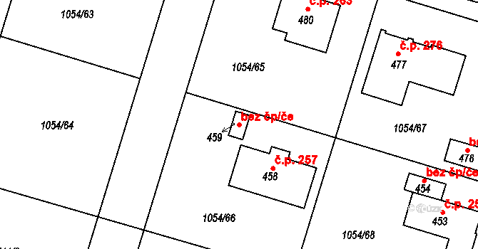 Ejpovice 80958338 na parcele st. 459 v KÚ Ejpovice, Katastrální mapa
