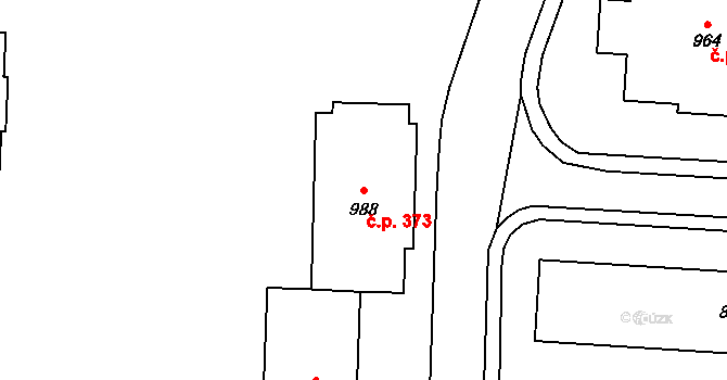 Nový Jičín 373 na parcele st. 988 v KÚ Nový Jičín-Dolní Předměstí, Katastrální mapa