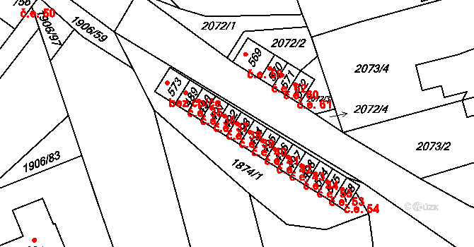 Červená Řečice 39 na parcele st. 493 v KÚ Červená Řečice, Katastrální mapa