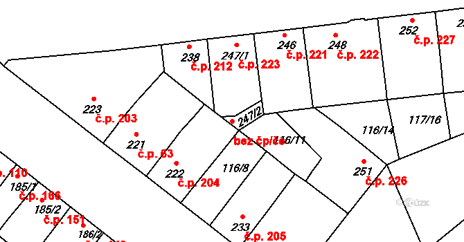 Uherský Ostroh 88382338 na parcele st. 247/2 v KÚ Kvačice, Katastrální mapa