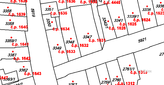 Jihlava 1631 na parcele st. 3347 v KÚ Jihlava, Katastrální mapa