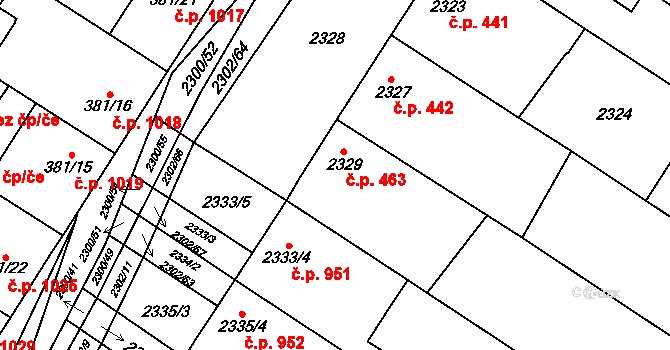 Svatobořice 463, Svatobořice-Mistřín na parcele st. 2329 v KÚ Svatobořice, Katastrální mapa