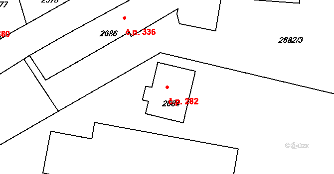 Mimoň I 282, Mimoň na parcele st. 2684 v KÚ Mimoň, Katastrální mapa