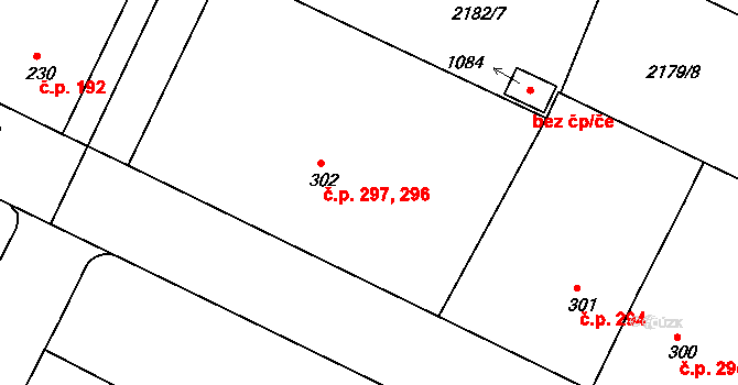 Zliv 296,297 na parcele st. 302 v KÚ Zliv u Českých Budějovic, Katastrální mapa