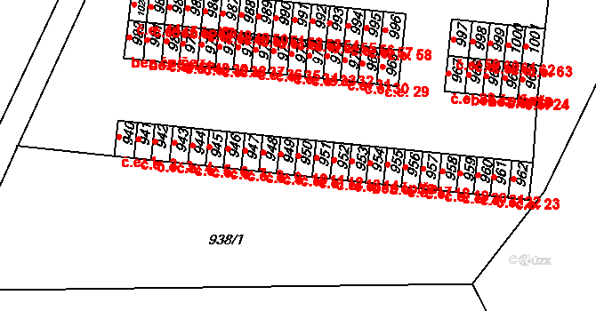 Klášterec nad Ohří 11 na parcele st. 950 v KÚ Klášterec nad Ohří, Katastrální mapa