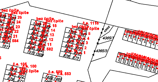 Řetenice 4, Teplice na parcele st. 876 v KÚ Teplice-Řetenice, Katastrální mapa