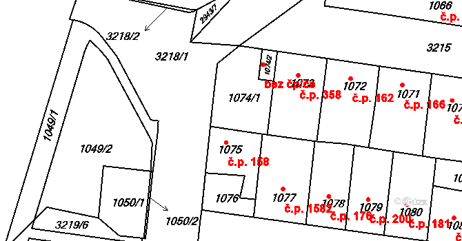Michle 171, Praha na parcele st. 1074/1 v KÚ Michle, Katastrální mapa