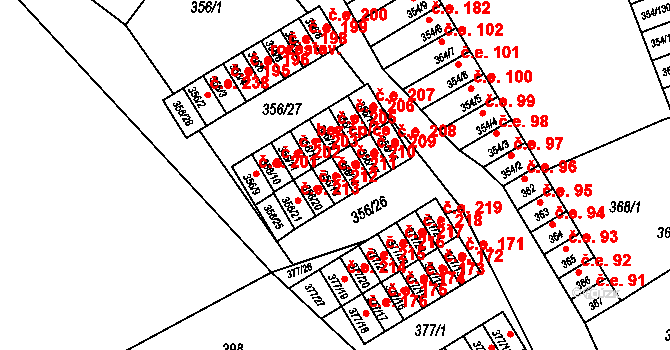 Hrádek nad Nisou 211 na parcele st. 356/19 v KÚ Hrádek nad Nisou, Katastrální mapa