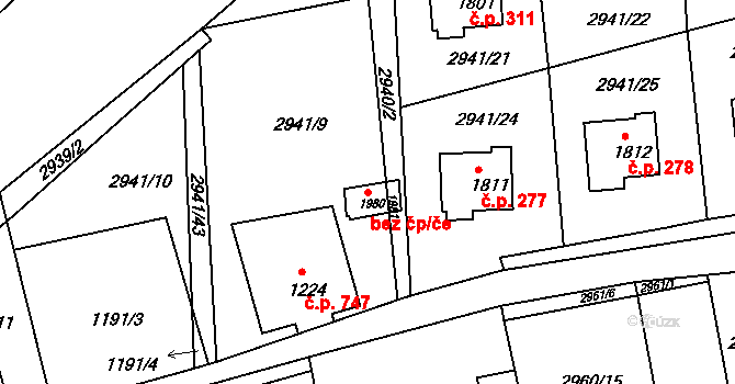 Jiříkov 41542339 na parcele st. 1980 v KÚ Jiříkov, Katastrální mapa