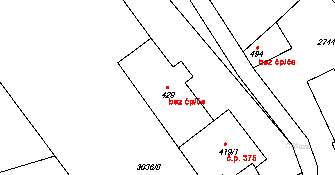 Teplá 41681339 na parcele st. 429 v KÚ Teplá, Katastrální mapa
