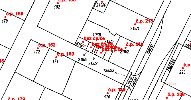 Chotěšov 42647339 na parcele st. 219/3 v KÚ Chotěšov, Katastrální mapa